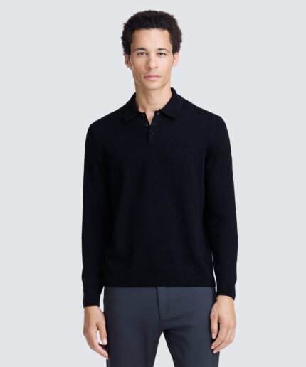 Men's Merino Knit Long Sleeve Polo